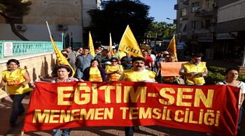 Eğitim Sen'den iş bırakma eylemine Menemen'den destek 